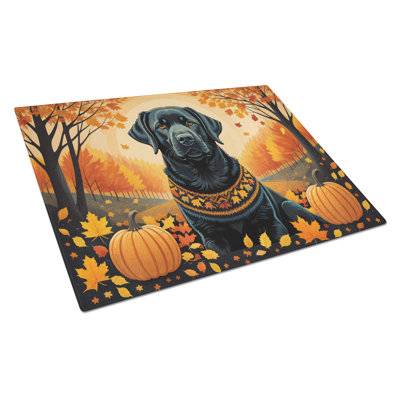 Grande planche à découper en verre noir Labrador Retriever