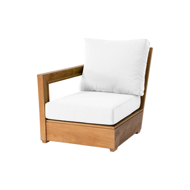 Chatsworth Outdoor Teak One Arm Lounge Chair, White