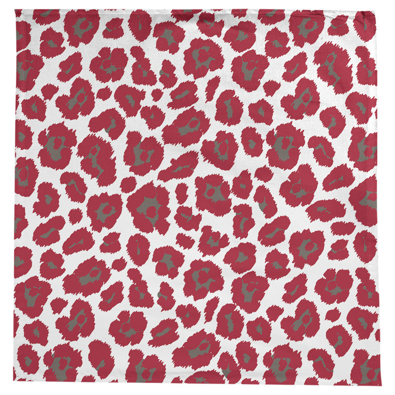 Nappe en mélange de coton à imprimé animalier, 58 po x 58 po, Blanc/rouge