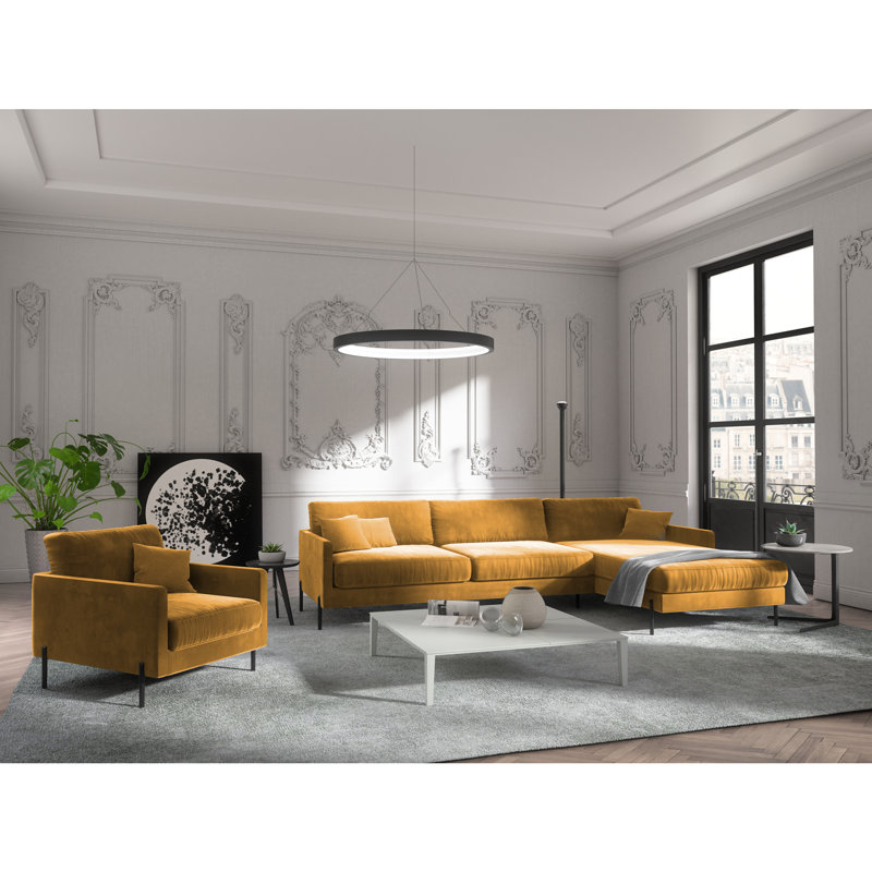 Justin 4 Seater Corner Sectional, 78cm H x 262cm W x 154cm D, Right Hand Facing