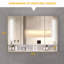 Armoires de salle de bain modernes en aluminium 39 x 28 po, armoires à pharmacie avec miroirs et lumières DEL, armoire de rangement de salle de bain avec compartiments de rangement à plusieurs niveaux