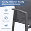 Ensemble de 4 chaises de patio en aluminium de 22,44 pouces de largeur, entièrement assemblées et empilables