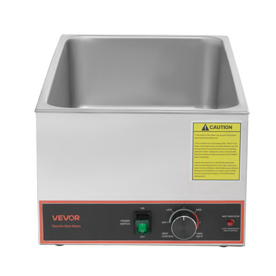 Chauffe-plats commercial, chauffe-plat électrique à vapeur en acier inoxydable de 1500 W, bain-marie à comptoir à chauffage rapide avec cordon d'alimentation et bande de séparation, pour la restauration, les restaurants, les fêtes et les buffets