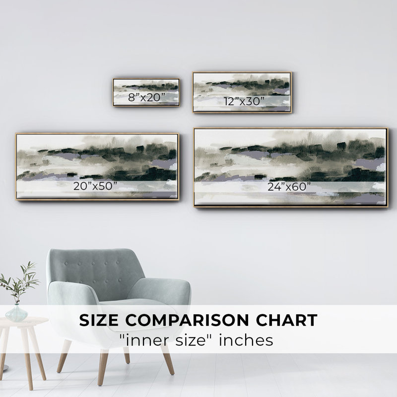 Abstract  March VI- Framed Canvas, 24" H x 60" W