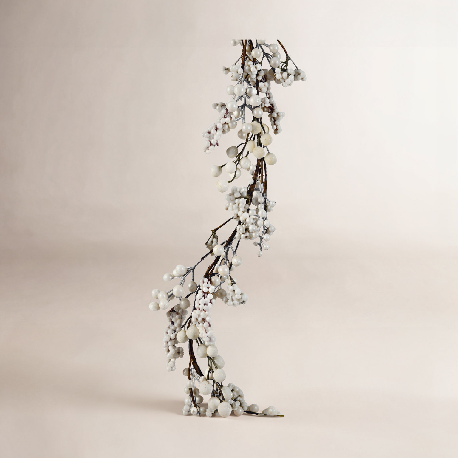 The Holiday Aisle® Classic Winter Berry Garland, White