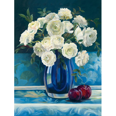 «Ranunculus Cobalt Vase», reproduction sur toile