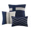 Édredon 7 pièces en faux suède bleu grand - lavable avec édredon, 2 taies décoratives, 3 coussins décoratifs, jupe de lit dans la machine