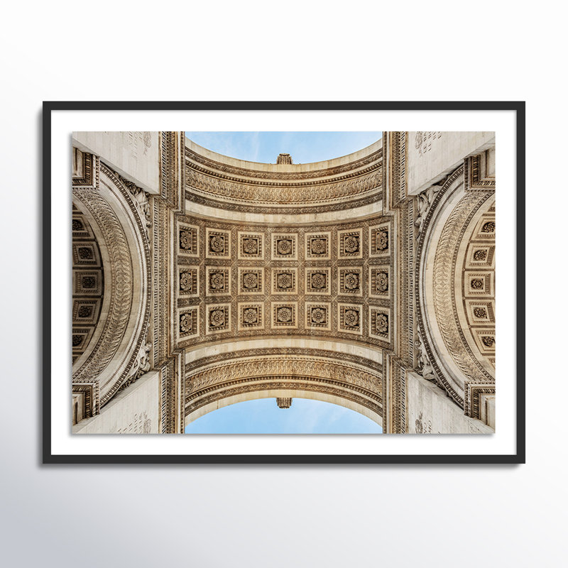 Arc De Triumphe Print by Guy Sargent, 24" H x 32" W x 1.5" D, Black