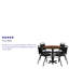 Ensemble de table ronde en stratifié 36 po avec base en X et 4 chaises de banquet trapézoïdales Ahlam-24678197