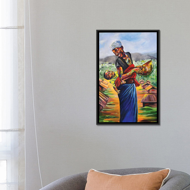 «Cradle» par Damola Ayegbayo, reproduction d'art sur toile tendue, H 12 po x l 8 po x P 0,75 po, Pas de tapis, Toile tendue
