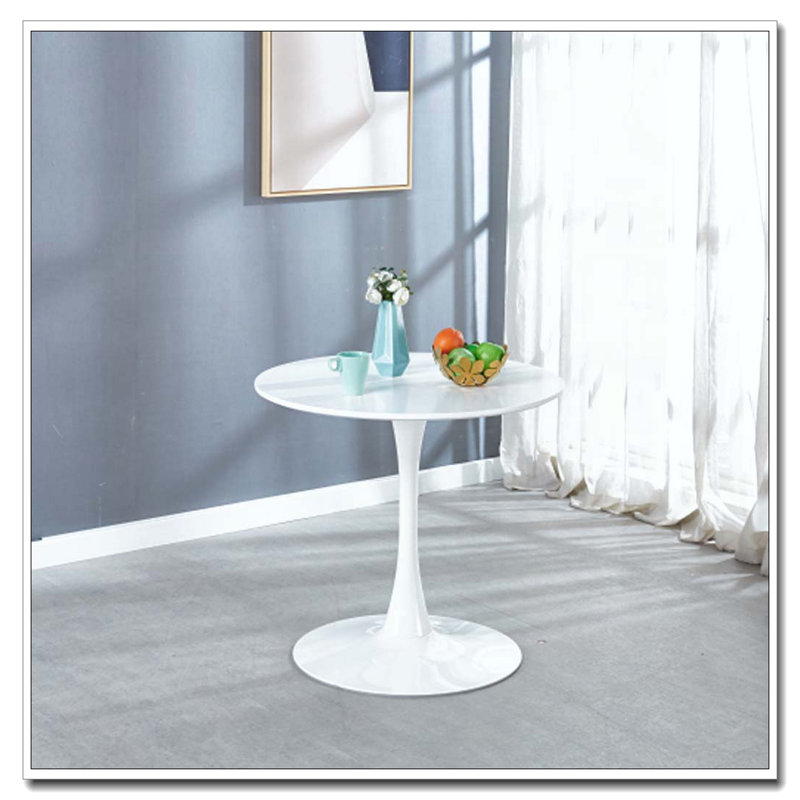 Table de salle à manger 31,5 "blanche, H 28,74 po x L 31,5 po x l 31,5 po, Blanc, Blanc