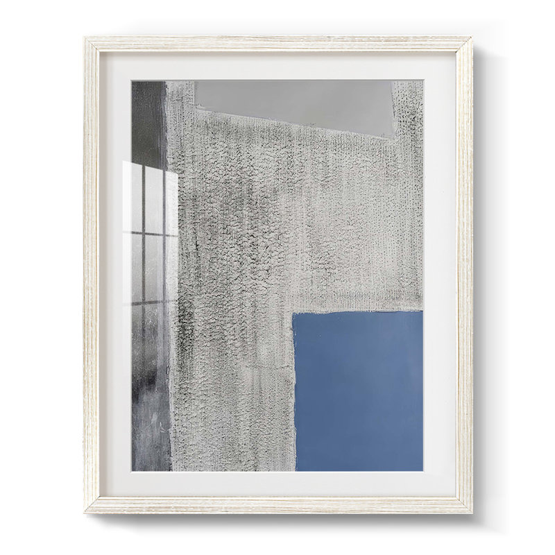 Quadratic Layout IV -Framed Print, 19.5" H x 16.5" W, White
