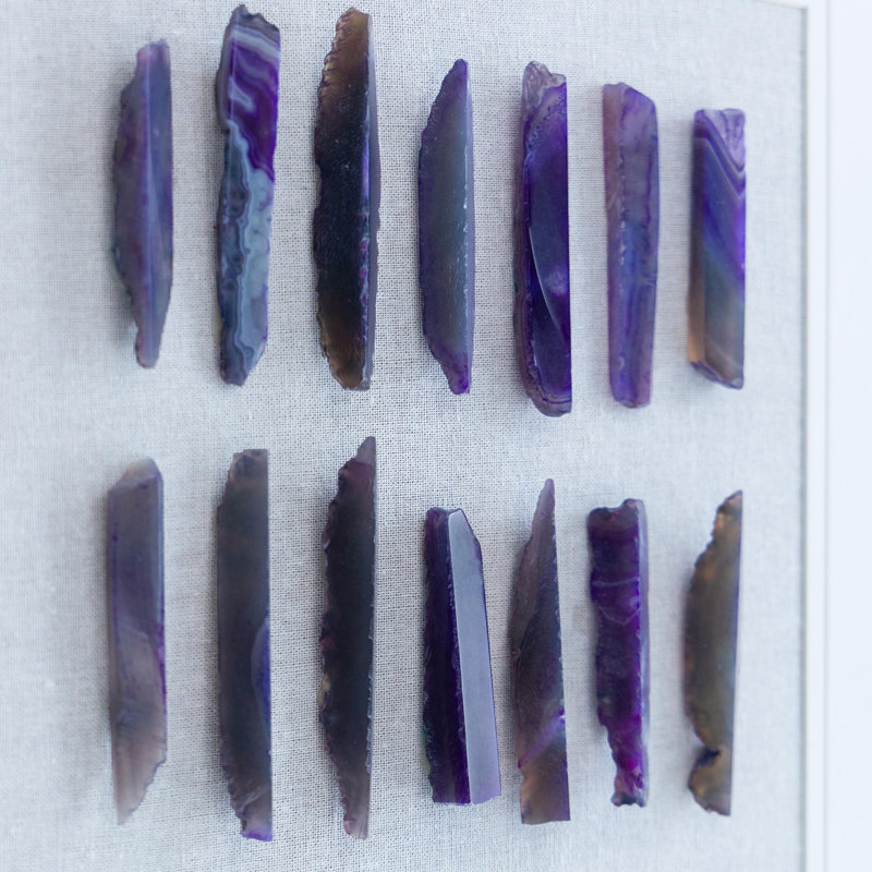 23.5“ x 23.5" Grace Purple Agate Shadow Boxes Wall Art, Set of 2