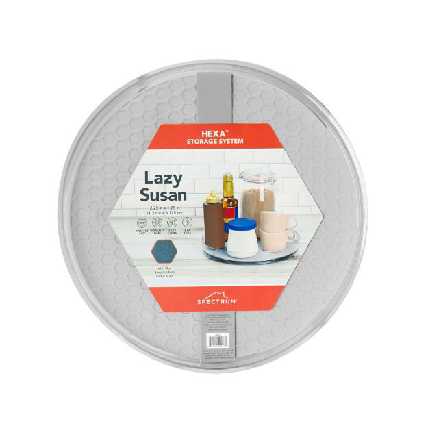 Nayalee Low-Wall Turntable - Oyster Gray, 1.68" H x 12.25" W x 12.25" D