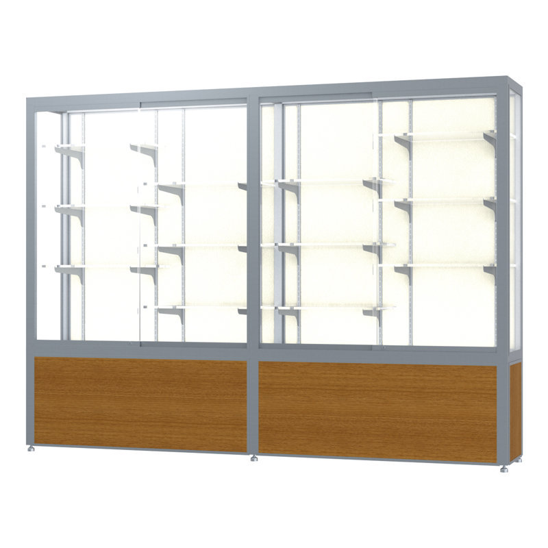 Vitrine en aluminium Défi Series du trophée, Plaque de tissu, Satin, H 66 po x l 60 po x P 16 po