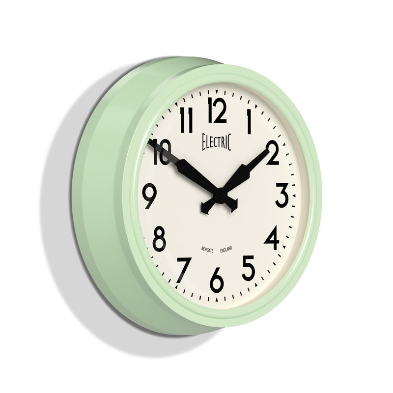 Electric 37cm Wall Clock, Neo Mint Green