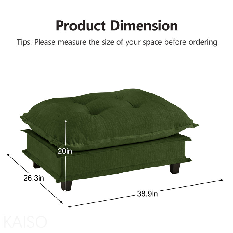 Repose-pieds 73 po en chenille - vert, Green