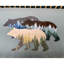 Plaque murale «Forest Bear» - noyer foncé avec des pins verts - décor de bois rustique pour chambre de bébé, chambre à coucher, chalet, bureau ou grotte d'homme
