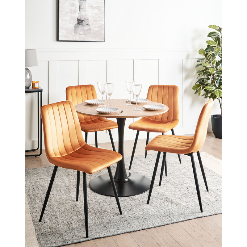 KALISPELL 43cm H Velvet Upholstered Side Chair, Orange