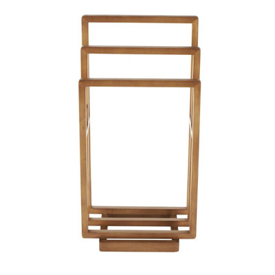 Brown Wood Sleek Modern Quilt Rack