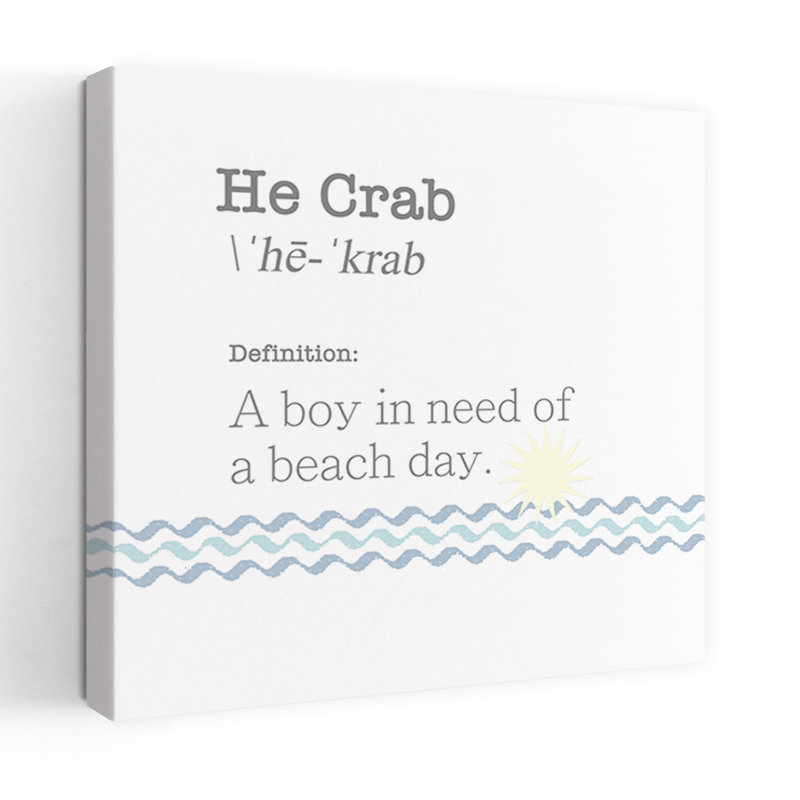 «He Crab», art côtier abstrait, H 18 po x l 18 po