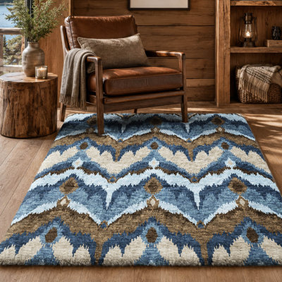 Tapis Dream Shag ADS743 Ikat lavable à la machine de qualité supérieure