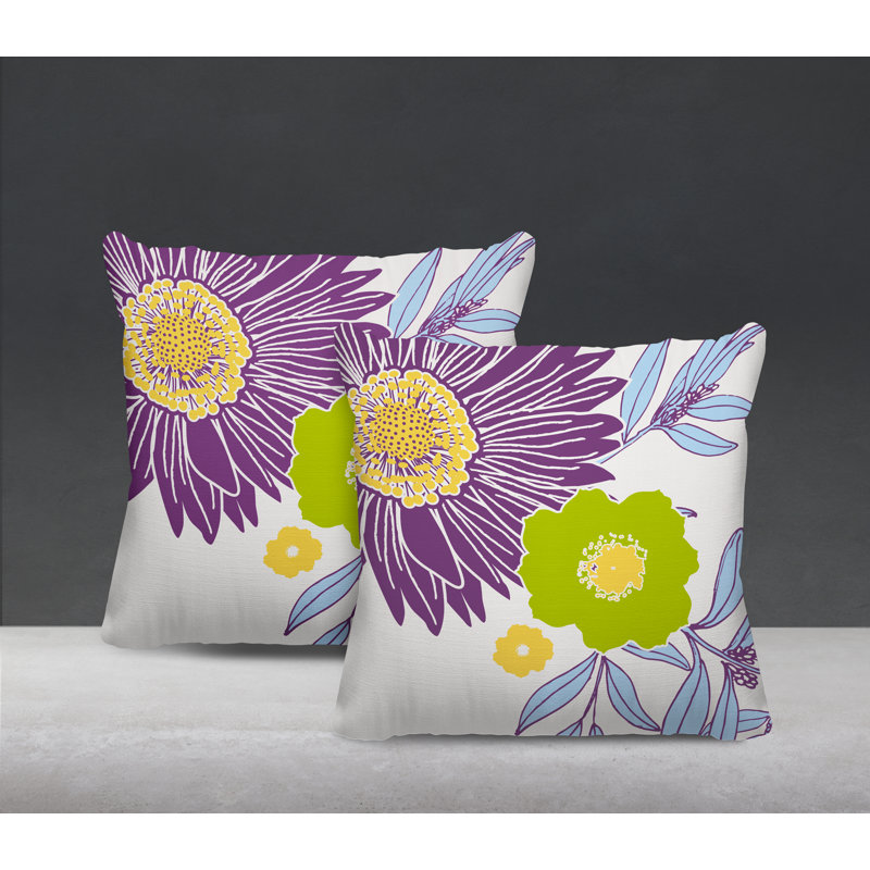 Housse et insert de coussin décoratif intérieur / extérieur en mélange de polyester, L 15 po x H 15 po, Mauve