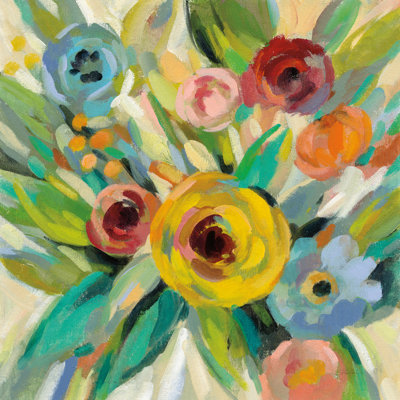 Vivid Coral Floral III by Silvia Vassileva - Wrapped Canvas Painting