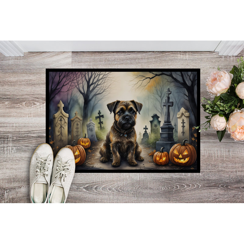 Tapis intérieur ou extérieur Border Terrier Spooky Halloween 24 x 36