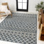 Tapis d'intérieur / extérieur bleu marine / crème réversible à motif géométrique Latori-1528874060