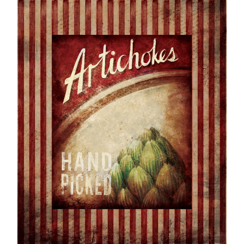 Artichockes - Painting Print, 30 cm H x 20 cm W  , Wrapped Canvas