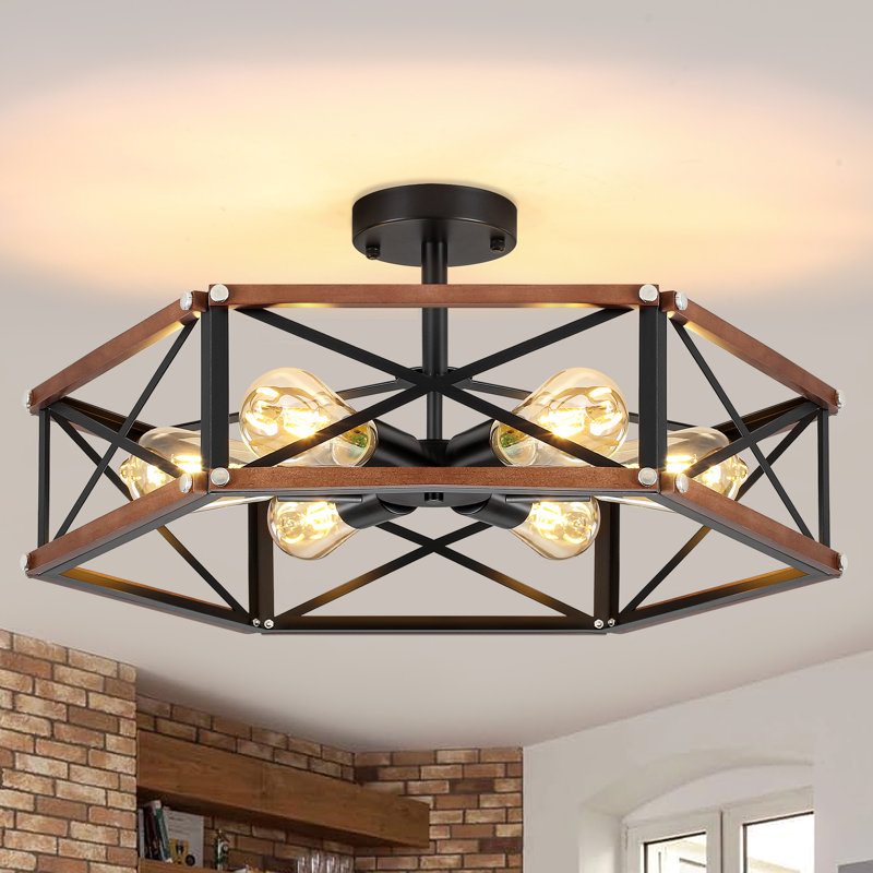 Plafonnier semi-encastré 6 lumières