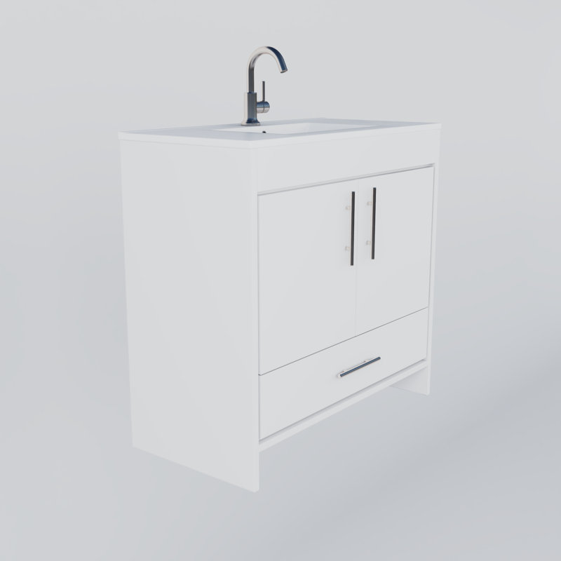 Ensemble de meuble-lavabo simple 36 po Sallisaw, Blanc