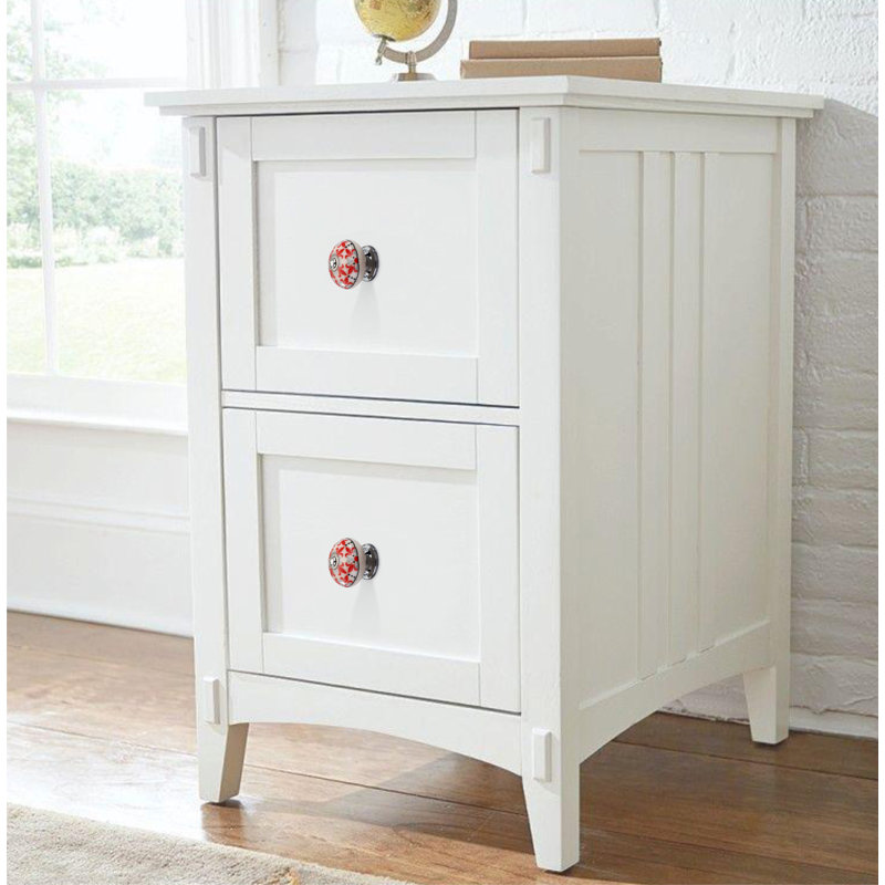 Modern Round Ceramic Cabinet Knob with Mounting Hardware