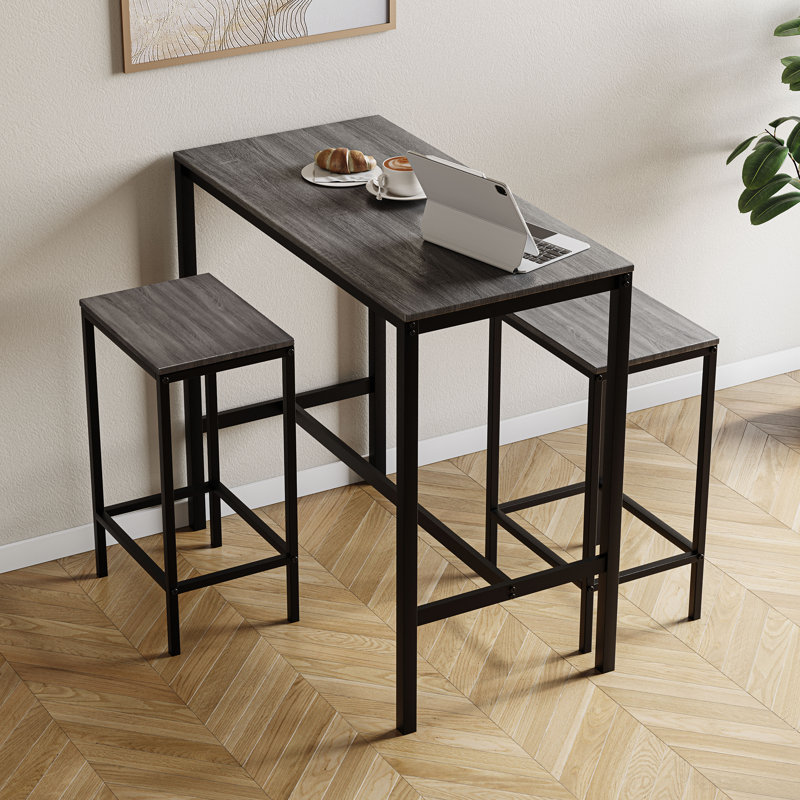 Addlyn 2 - Person Dining Set, Light Grey, Black, Light Grey/Black