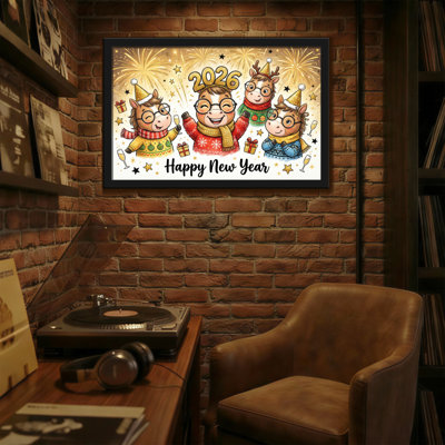 Animals Happy New Year 2026 Horse Celebration