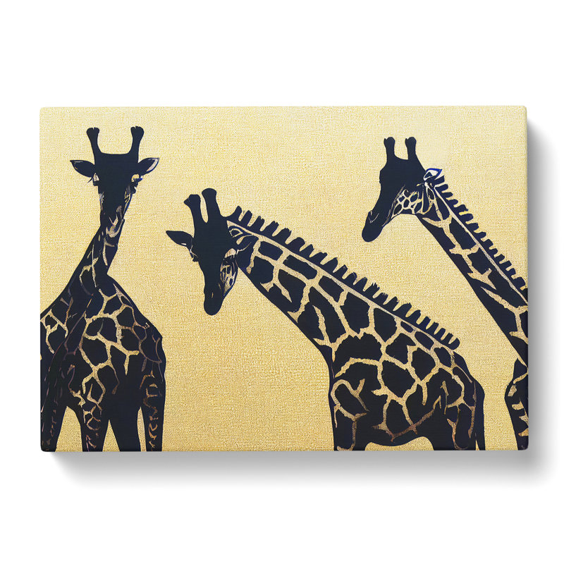 Trio of Giraffes Abstract - Wrapped Canvas, 35cm H x 50cm W x 3cm D