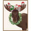 «Christmas Moose and Christmas Owls» par Fab Funky, impression sur toile encadrée