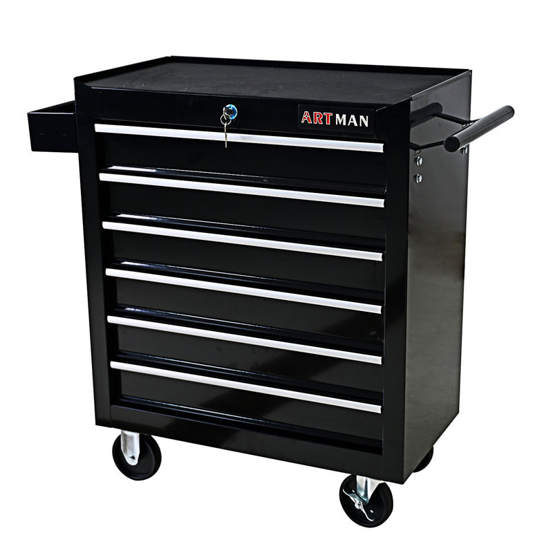 6 Drawers Multifunctional Tool Cart With Wheels, Entryway Cabinet