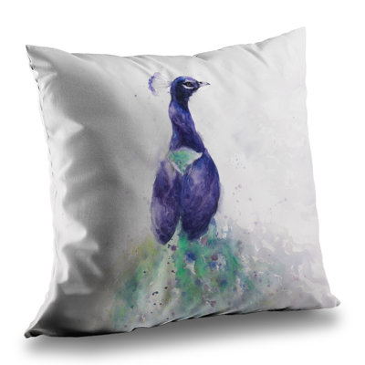 Graceful Peacock - Turquoise Animals – Throw Pillow Cover Only, Double-Sided Print, Insert Not Included