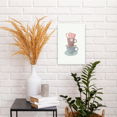 Stacked Tea Cups Contemporary Wall Art
