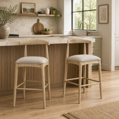 Tabouret de bar en tissu de galets (ensemble de 2)
