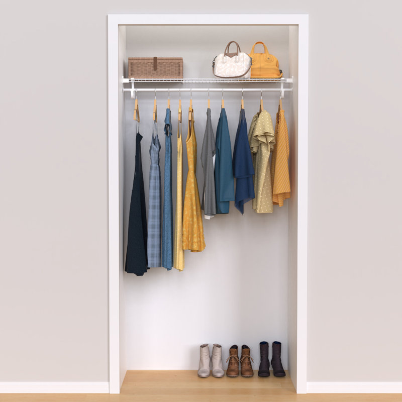 SuperSlide Wardrobe Shelf with Hang Rail by ClosetMaid Utility Hanging Shelf 1.2m or 1.8m Wide