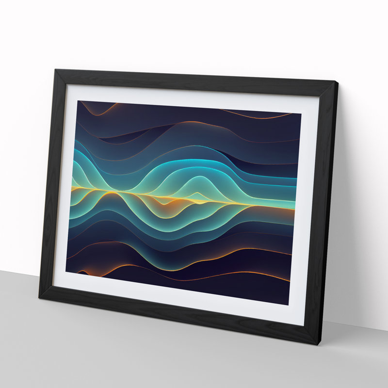Prizewinning Modern Abstract Art - Single Picture Frame Print, Black Framed, 34cm H x 46cm W x 2cm D