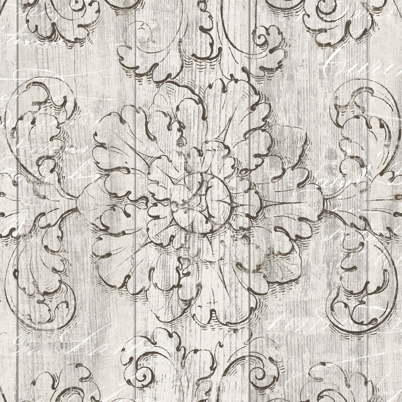 Italian Scroll V On Driftwood by Wild Apple Portfolio - Wrapped Canvas Painting, 76cm H x 76cm W x 3.8cm D