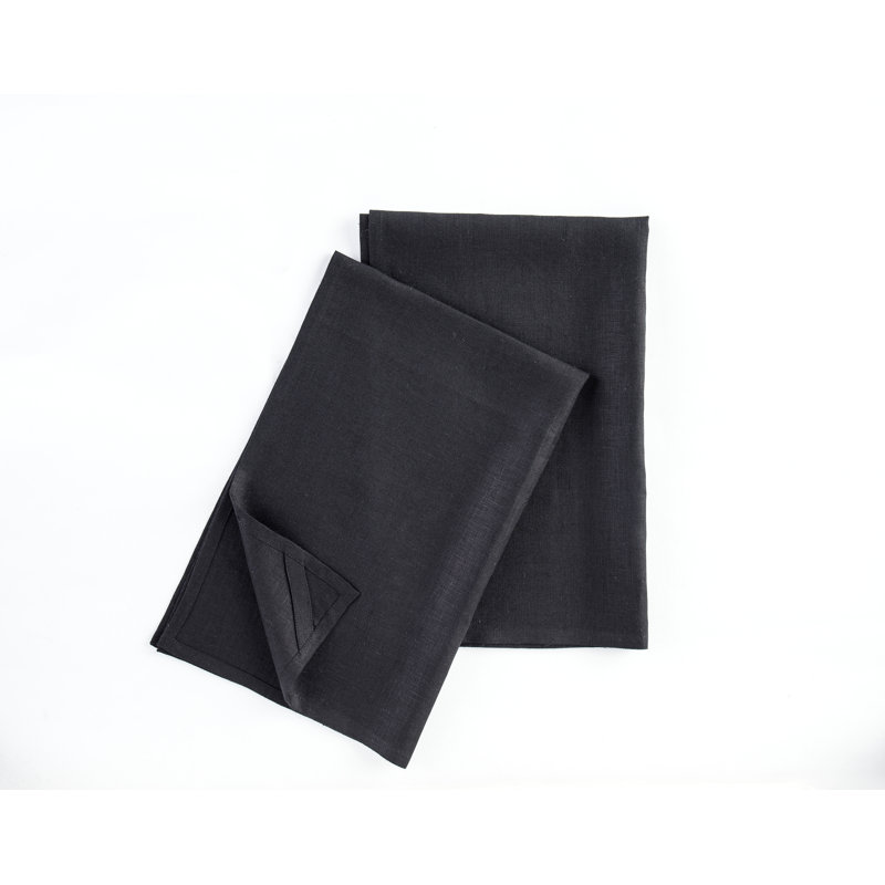 Kitchen Linen - 100% Pure Linen Kitchen Towels, Black