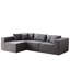 Modulaire en velours côtelé de 104 pouces, modulaire en L pour espaces de vie, chambre à coucher, 4 personnes, assemblage facile - sans assemblage-1900029303
