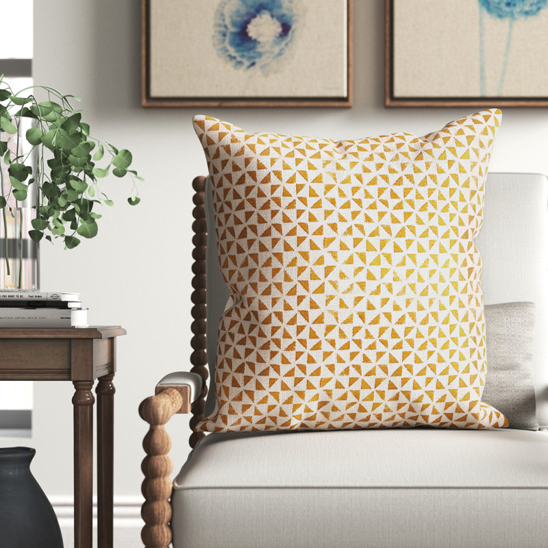 Zetta Throw Pillow, Polyester/Polyfill, Beige/Camel, 22" x 22"