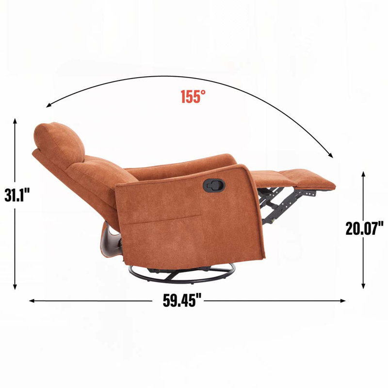 Fauteuils inclinables manuels en chenille avec massage thermique, Orange