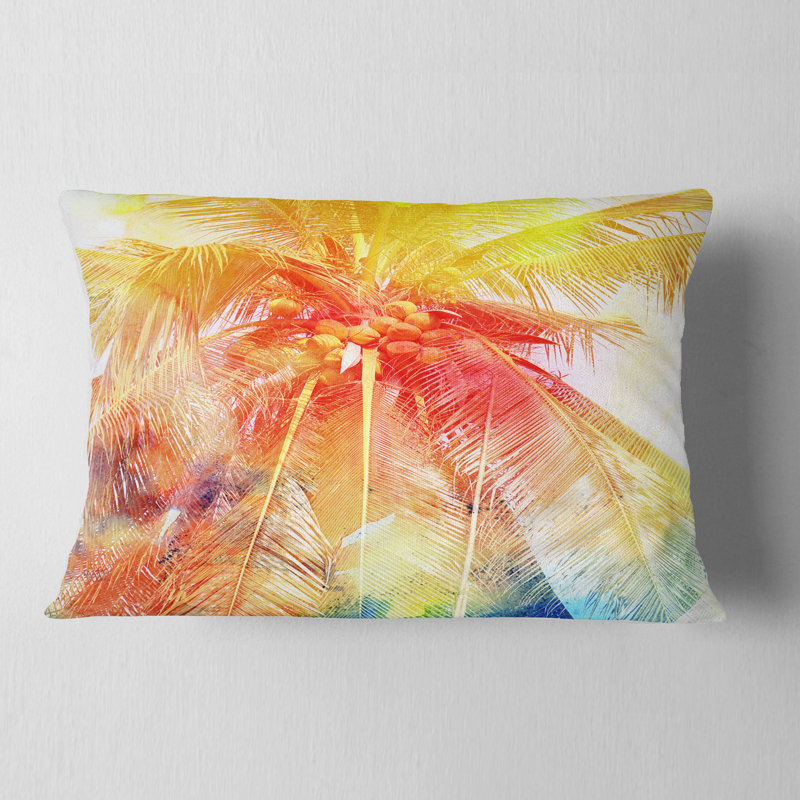 Coussin décoratif arbre de palmier rétro